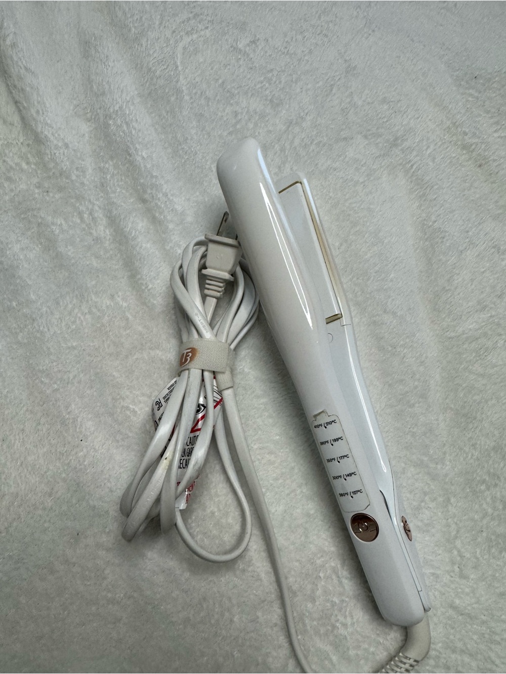 T3 White Hair Straightener with Rose Gold Accents
